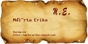 Márta Erika névjegykártya